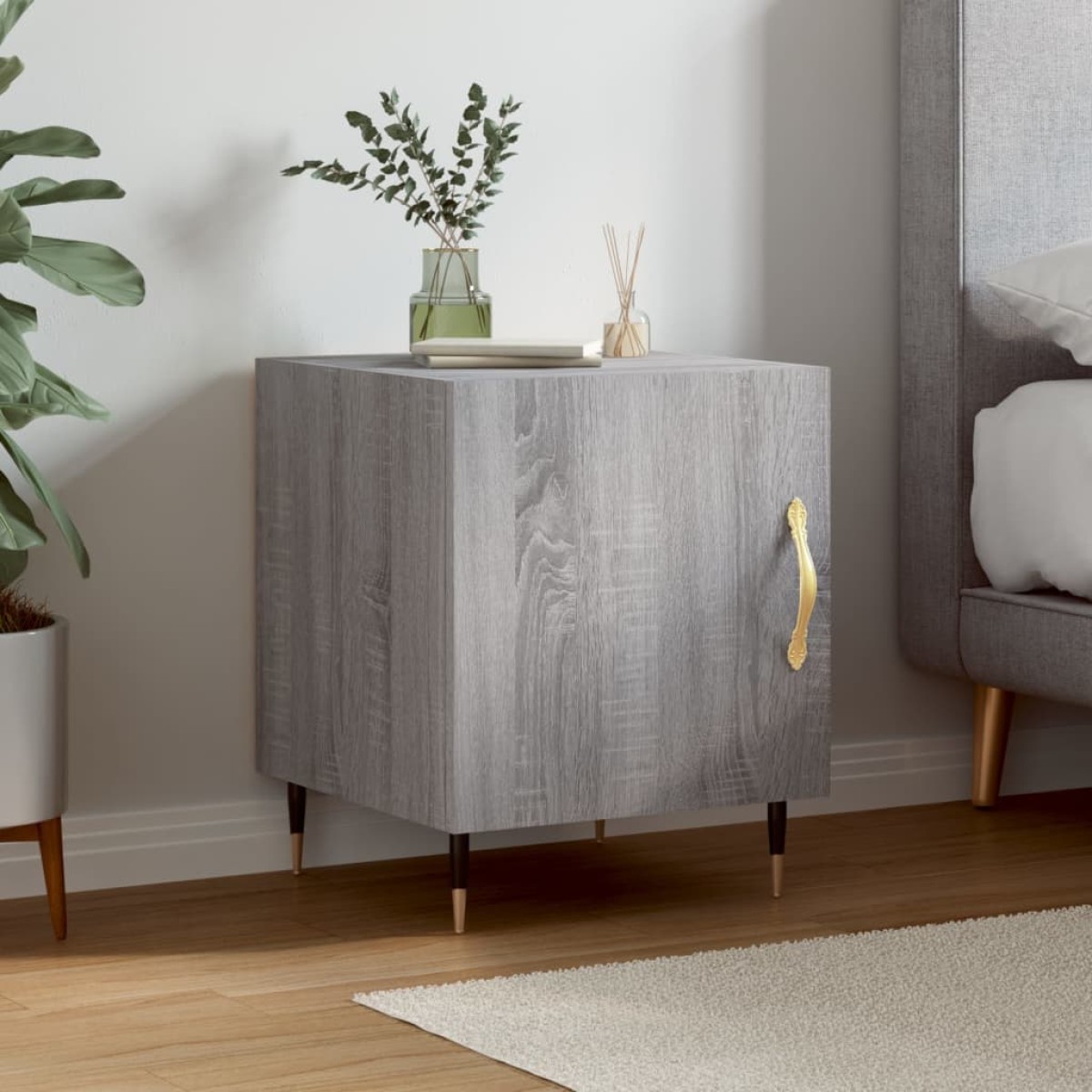 vidaXL Κομοδίνο Γκρι Sonoma 40 x 40 x 50 εκ. από Επεξεργασμένο Ξύλο