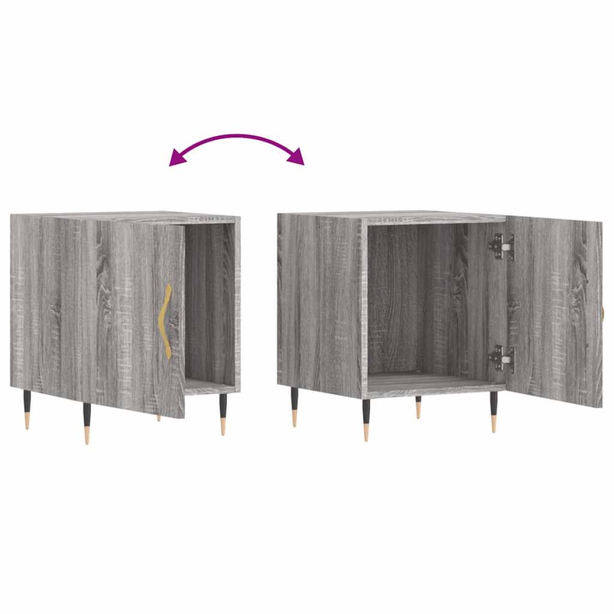 vidaXL Κομοδίνο Γκρι Sonoma 40 x 40 x 50 εκ. από Επεξεργασμένο Ξύλο