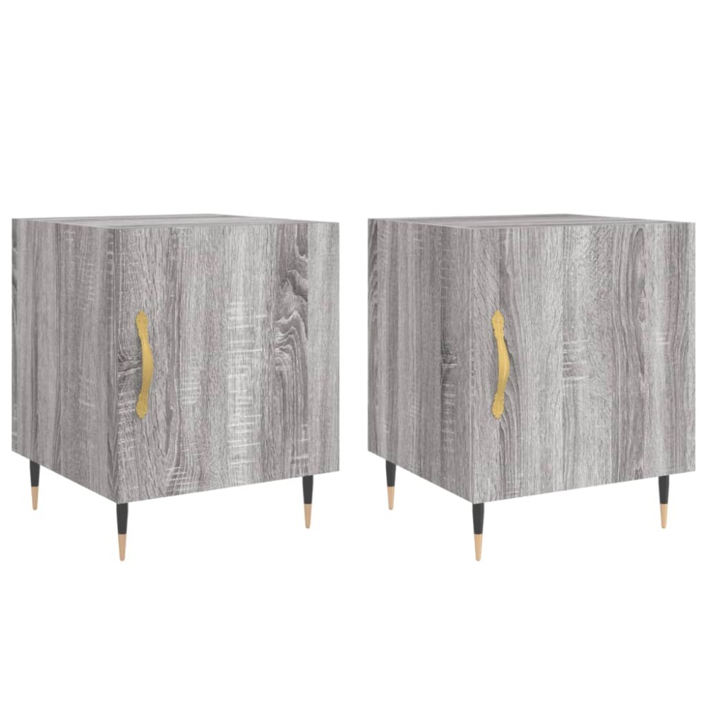vidaXL Κομοδίνα 2 τεμ. Γκρι Sonoma 40 x 40 x 50 εκ. από Επεξεργ. Ξύλο