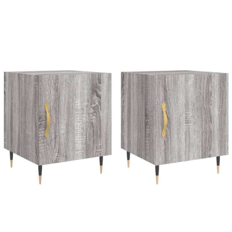 vidaXL Κομοδίνα 2 τεμ. Γκρι Sonoma 40 x 40 x 50 εκ. από Επεξεργ. Ξύλο