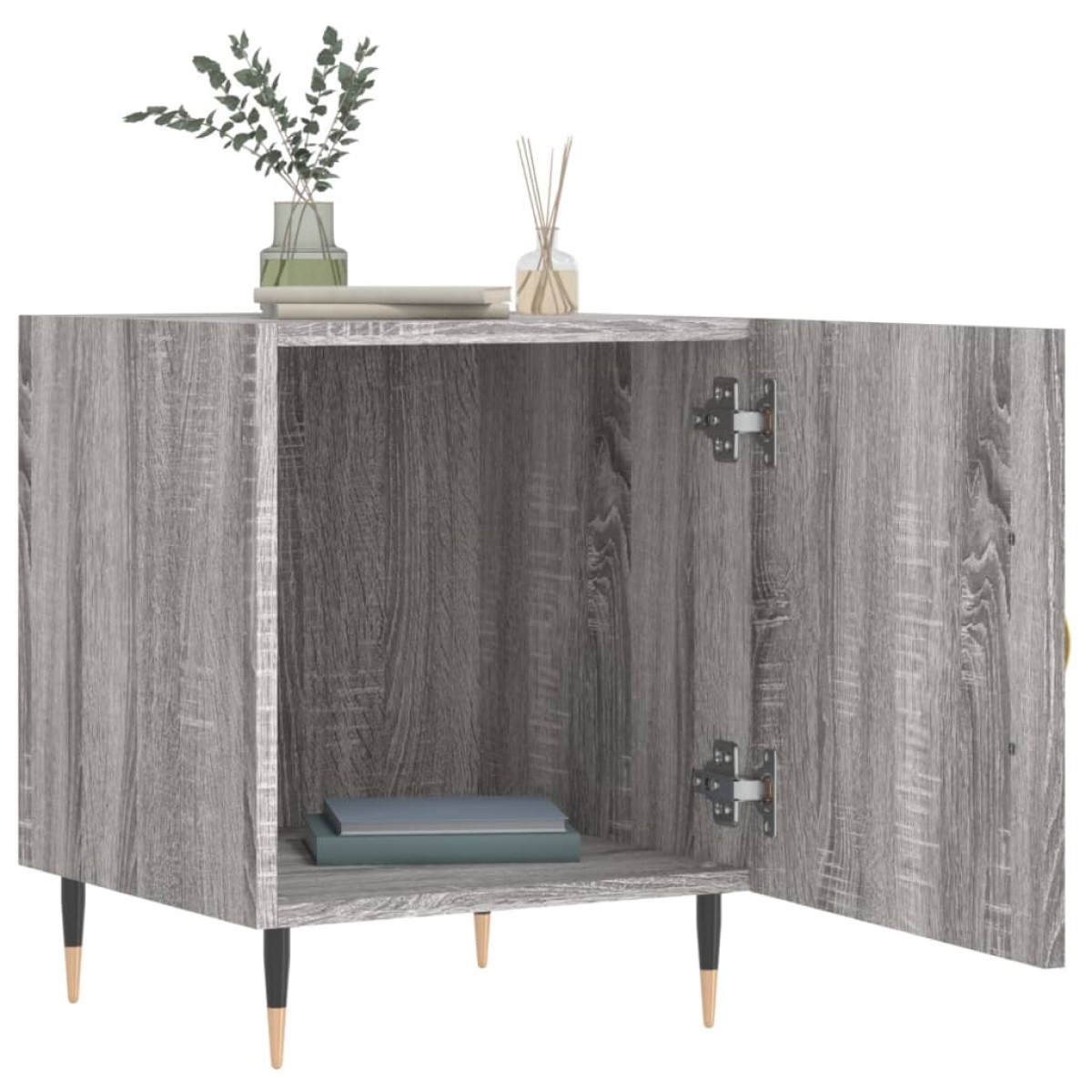 vidaXL Κομοδίνα 2 τεμ. Γκρι Sonoma 40 x 40 x 50 εκ. από Επεξεργ. Ξύλο