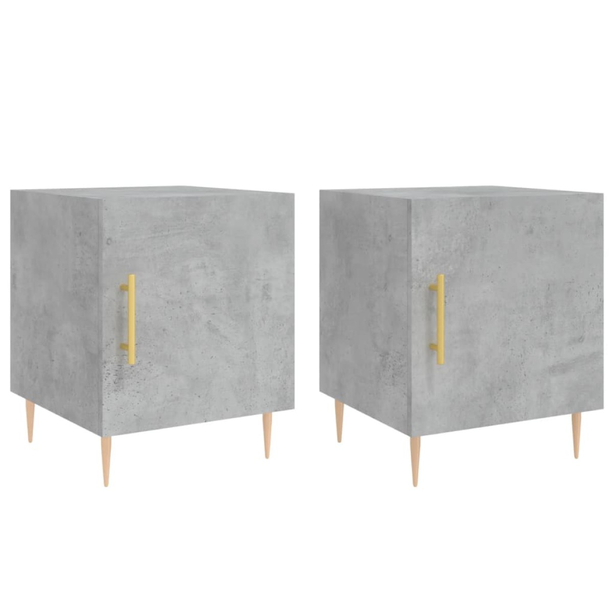 vidaXL Κομοδίνα 2 τεμ. Γκρι Σκυροδέμ. 40 x 40 x 50 από Επεξεργ. Ξύλο