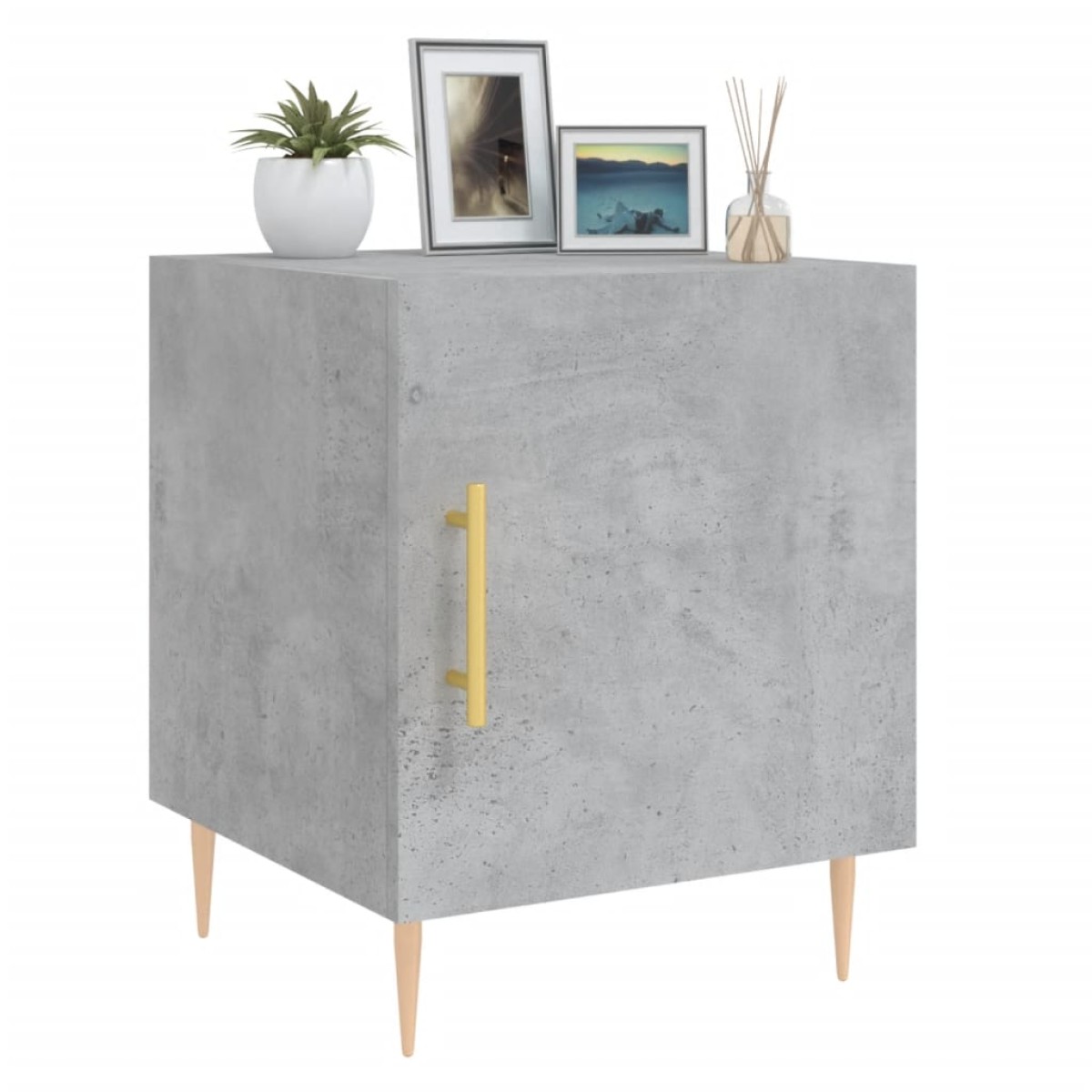 vidaXL Κομοδίνα 2 τεμ. Γκρι Σκυροδέμ. 40 x 40 x 50 από Επεξεργ. Ξύλο