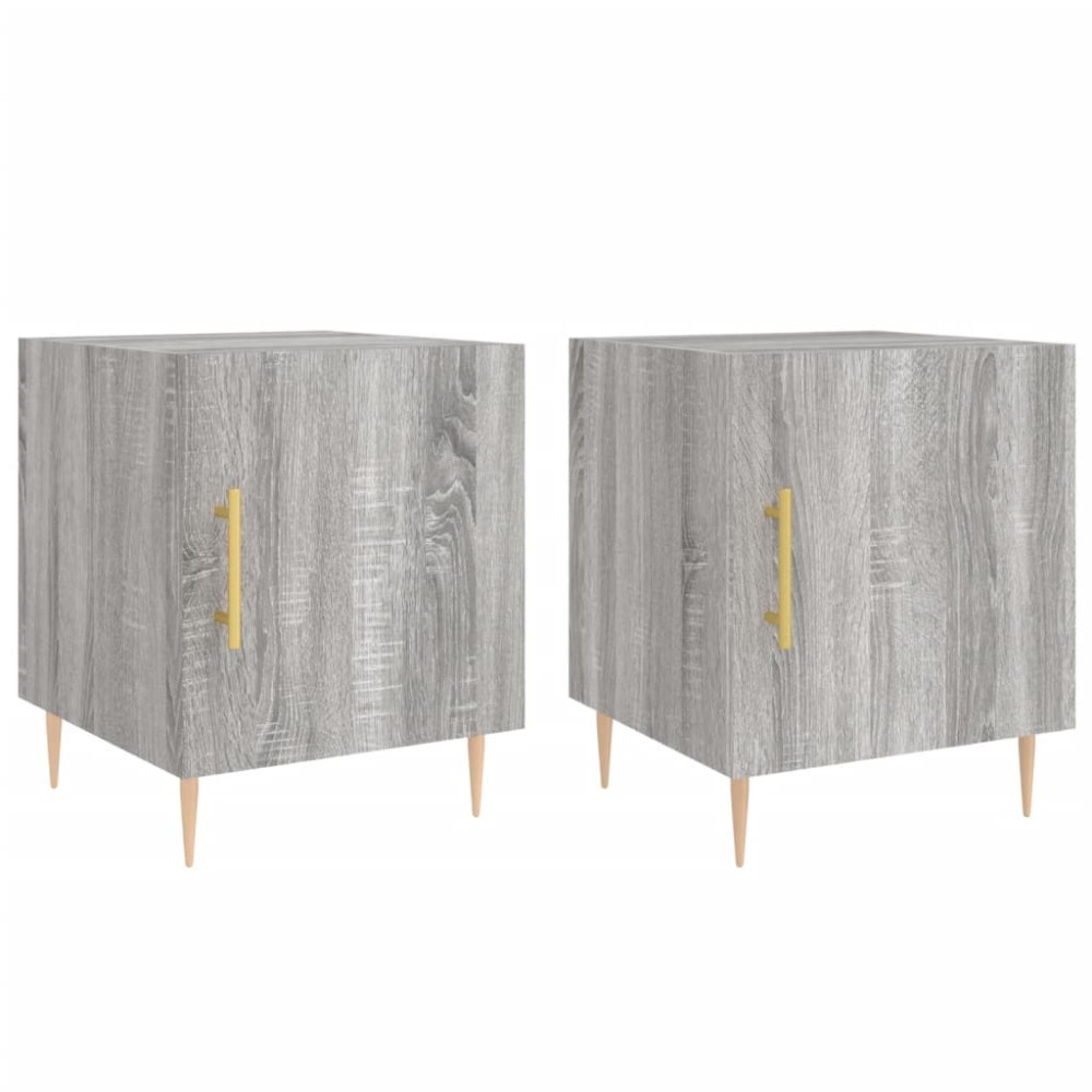 vidaXL Κομοδίνα 2 τεμ. Γκρι Sonoma 40 x 40 x 50 εκ. από Επεξεργ. Ξύλο