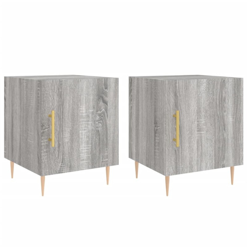 vidaXL Κομοδίνα 2 τεμ. Γκρι Sonoma 40 x 40 x 50 εκ. από Επεξεργ. Ξύλο