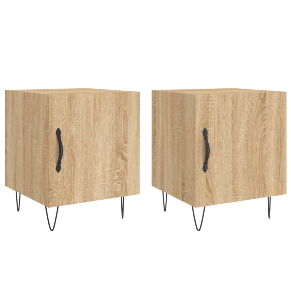 vidaXL Κομοδίνα 2 τεμ. Sonoma Δρυς 40x40x50 εκ. από Επεξεργασμένο Ξύλο