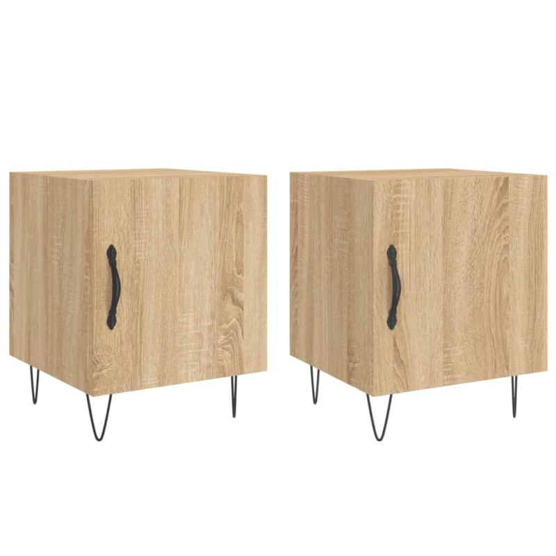 vidaXL Κομοδίνα 2 τεμ. Sonoma Δρυς 40x40x50 εκ. από Επεξεργασμένο Ξύλο