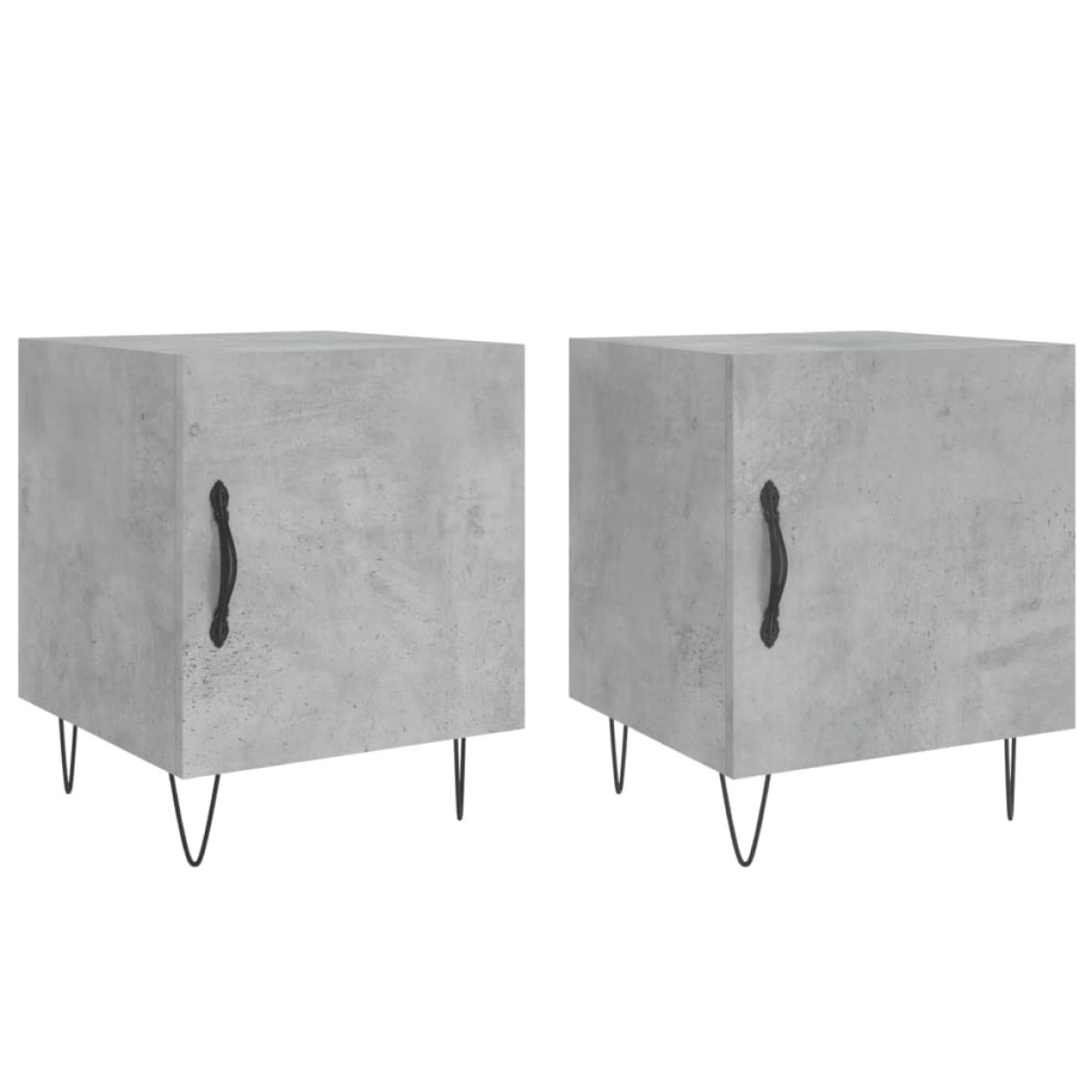 vidaXL Κομοδίνα 2 τεμ. Γκρι Σκυροδέμ. 40 x 40 x 50 από Επεξεργ. Ξύλο
