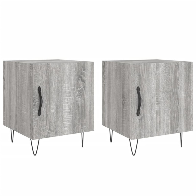 vidaXL Κομοδίνα 2 τεμ. Γκρι Sonoma 40 x 40 x 50 εκ. από Επεξεργ. Ξύλο