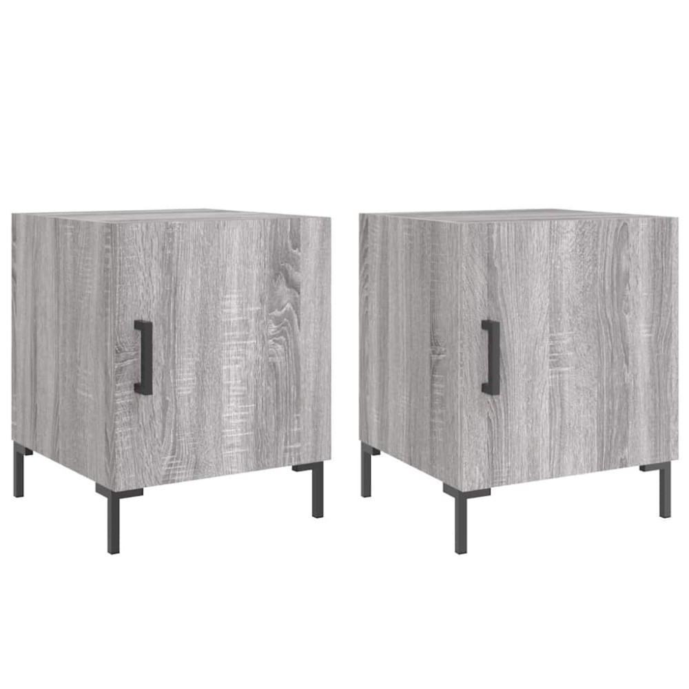 vidaXL Κομοδίνα 2 τεμ. Γκρι Sonoma 40 x 40 x 50 εκ. από Επεξεργ. Ξύλο