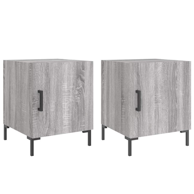 vidaXL Κομοδίνα 2 τεμ. Γκρι Sonoma 40 x 40 x 50 εκ. από Επεξεργ. Ξύλο