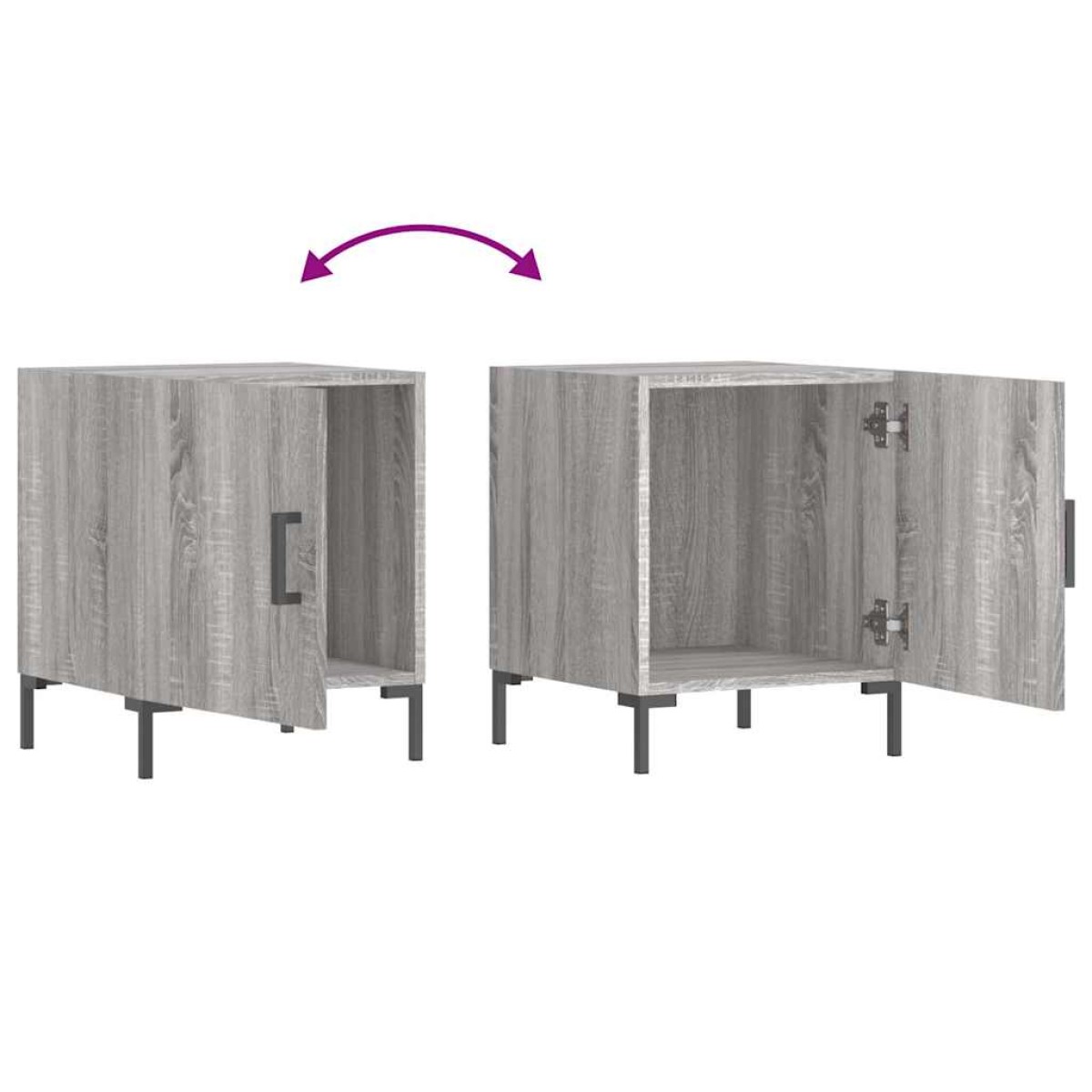 vidaXL Κομοδίνα 2 τεμ. Γκρι Sonoma 40 x 40 x 50 εκ. από Επεξεργ. Ξύλο