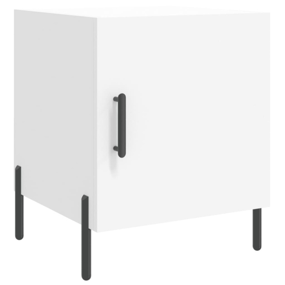 vidaXL Κομοδίνο Λευκό 40 x 40 x 50 εκ. από Επεξεργασμένο Ξύλο
