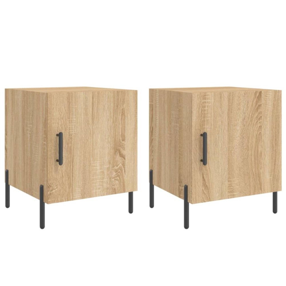 vidaXL Κομοδίνα 2 τεμ. Sonoma Δρυς 40x40x50 εκ. από Επεξεργασμένο Ξύλο