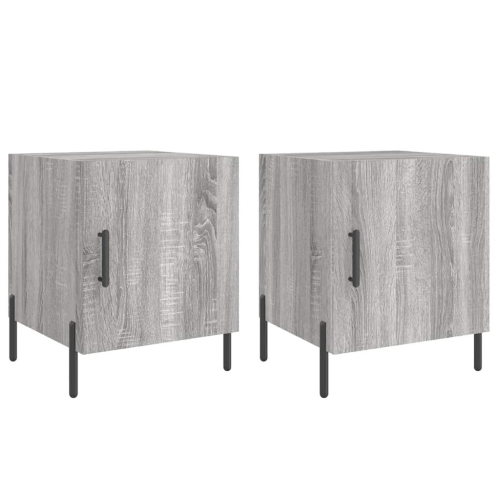 vidaXL Κομοδίνα 2 τεμ. Γκρι Sonoma 40 x 40 x 50 εκ. από Επεξεργ. Ξύλο