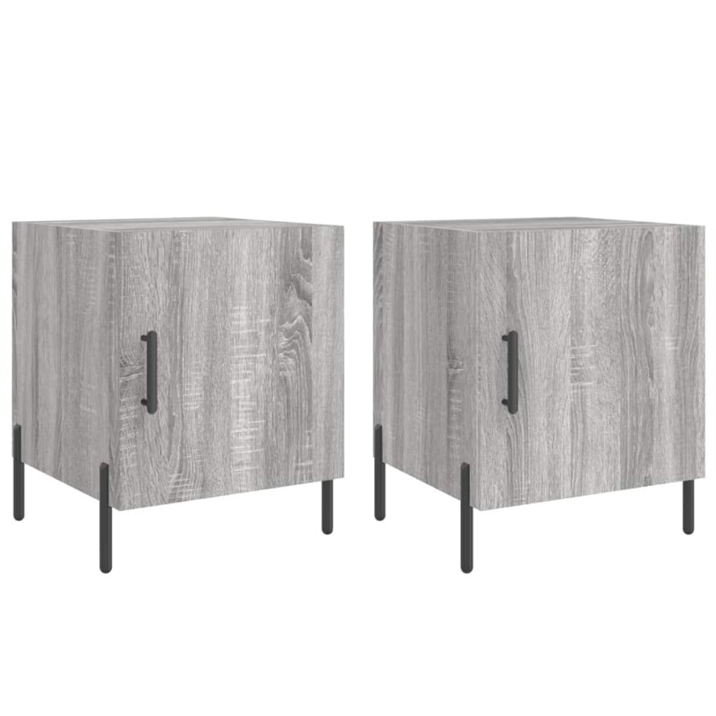 vidaXL Κομοδίνα 2 τεμ. Γκρι Sonoma 40 x 40 x 50 εκ. από Επεξεργ. Ξύλο