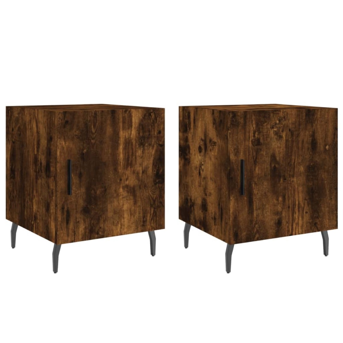 vidaXL Κομοδίνα 2 τεμ. Καπνιστή Δρυς 40x40x50 εκ. από Επεξεργ. Ξύλο