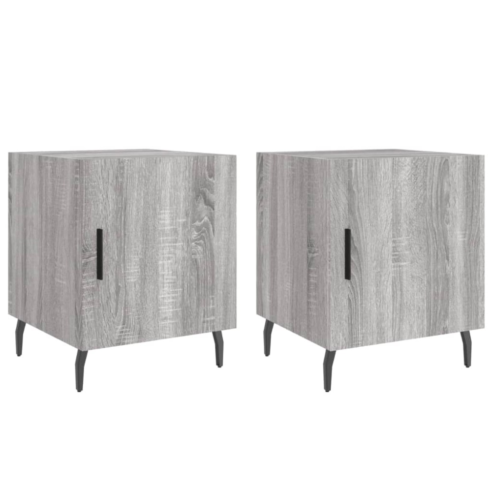 vidaXL Κομοδίνα 2 τεμ. Γκρι Sonoma 40x40x50 εκ. από Επεξεργασμένο Ξύλο