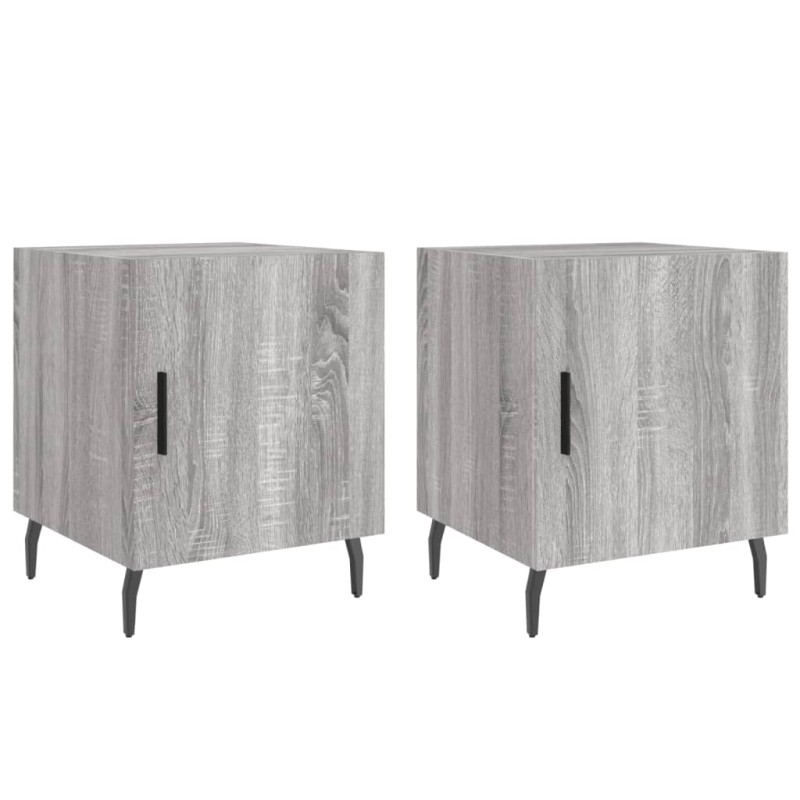 vidaXL Κομοδίνα 2 τεμ. Γκρι Sonoma 40x40x50 εκ. από Επεξεργασμένο Ξύλο