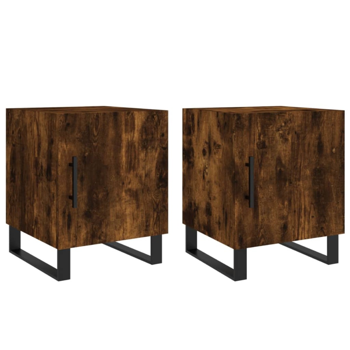 vidaXL Κομοδίνα 2 τεμ. Καπνιστή Δρυς 40x40x50 εκ. από Επεξεργ. Ξύλο