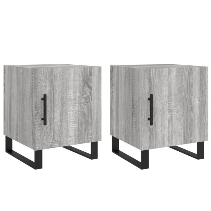 vidaXL Κομοδίνα 2 τεμ. Γκρι Sonoma 40x40x50 εκ. από Επεξεργασμένο Ξύλο