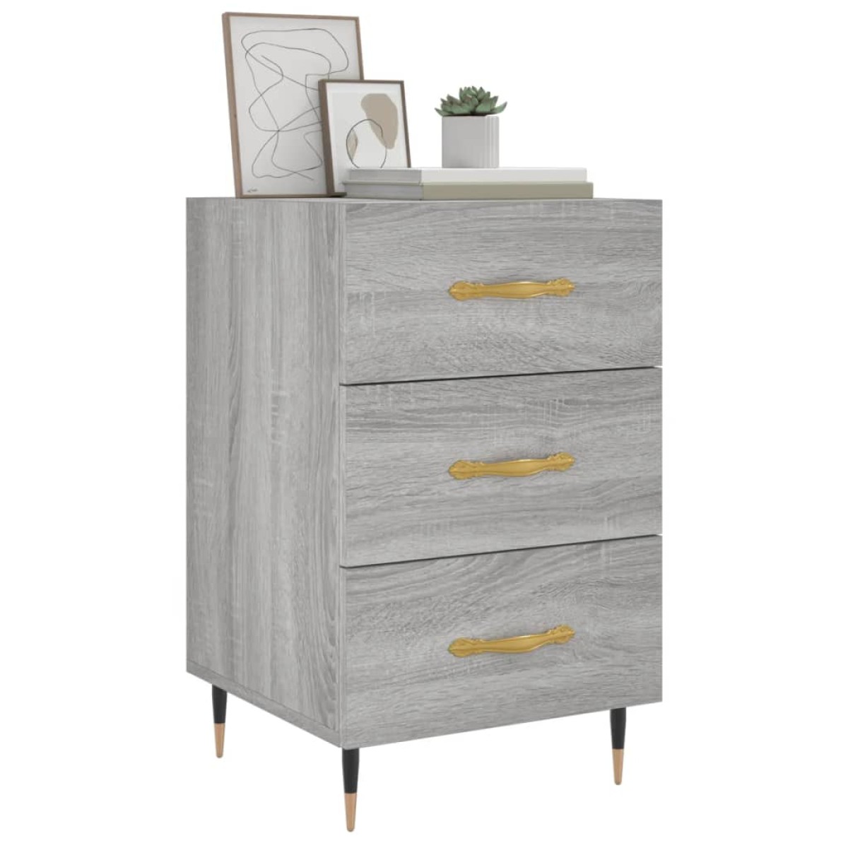vidaXL Κομοδίνο Γκρι Sonoma 40 x 40 x 66 εκ. από Επεξεργασμένο Ξύλο