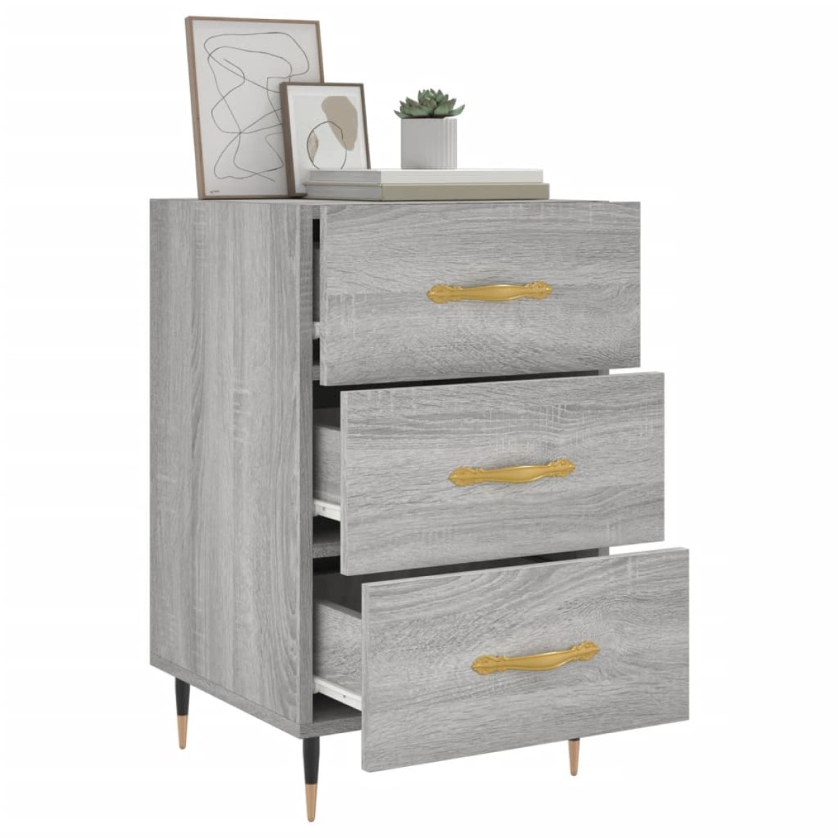 vidaXL Κομοδίνο Γκρι Sonoma 40 x 40 x 66 εκ. από Επεξεργασμένο Ξύλο