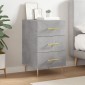 vidaXL Κομοδίνο Γκρι Σκυροδέματος 40x40x66 εκ. από Επεξεργασμένο Ξύλο