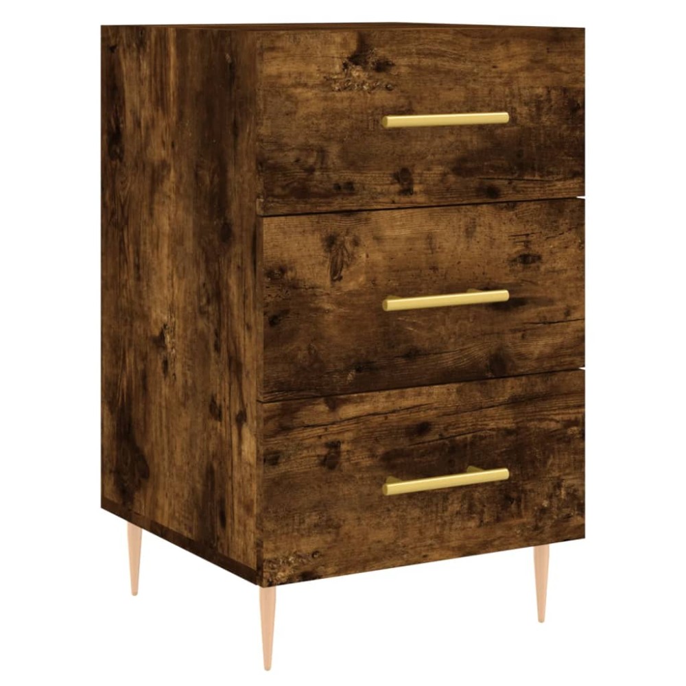 vidaXL Κομοδίνο Καπνιστή Δρυς 40 x 40 x 66 εκ. από Επεξεργασμένο Ξύλο