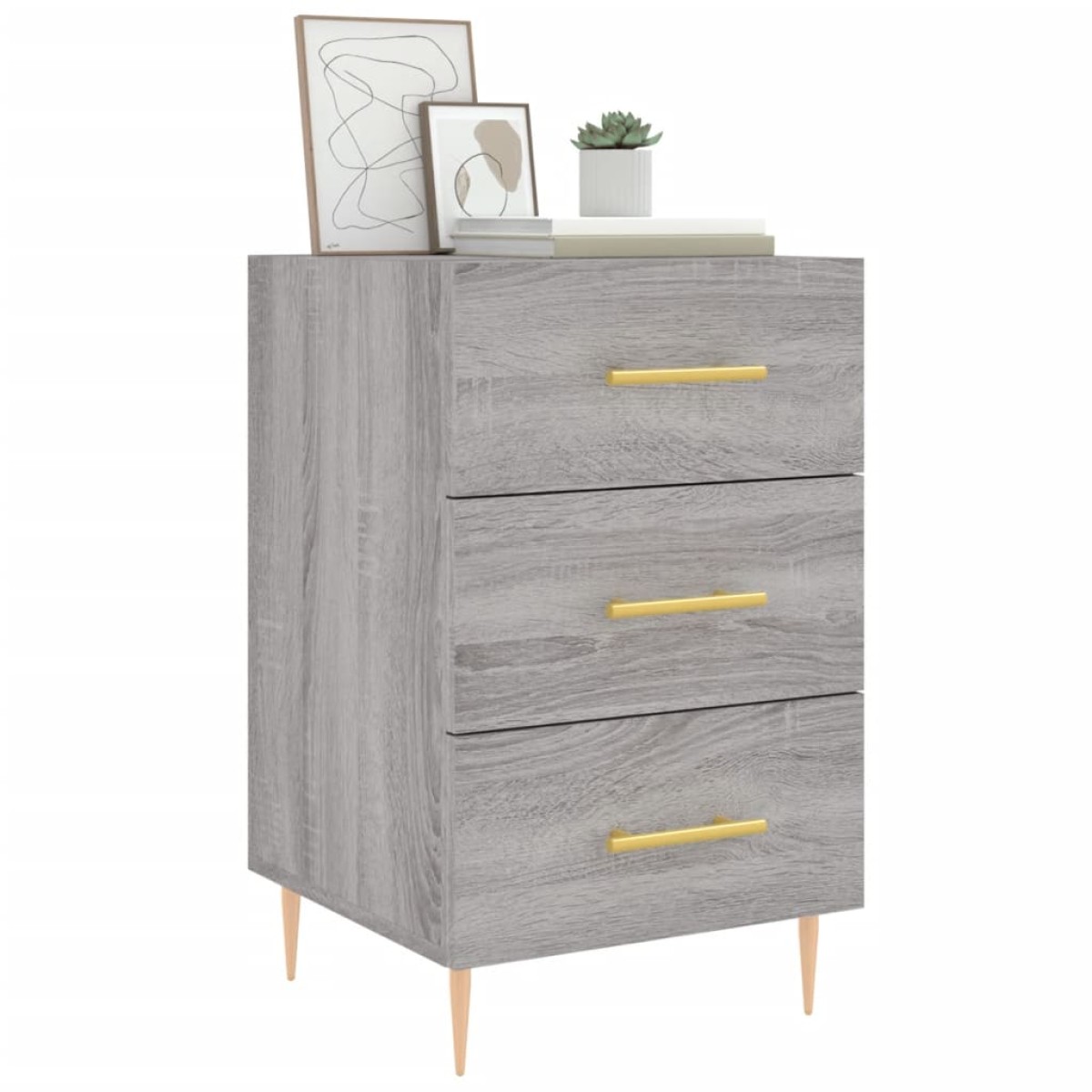 vidaXL Κομοδίνο Γκρι Sonoma 40 x 40 x 66 εκ. από Επεξεργασμένο Ξύλο