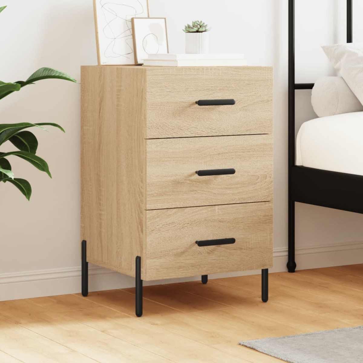 vidaXL Κομοδίνο Sonoma Δρυς 40 x 40 x 66 εκ. από Επεξεργασμένο Ξύλο