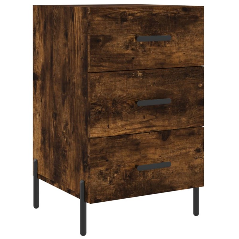 vidaXL Κομοδίνο Καπνιστή Δρυς 40 x 40 x 66 εκ. από Επεξεργασμένο Ξύλο