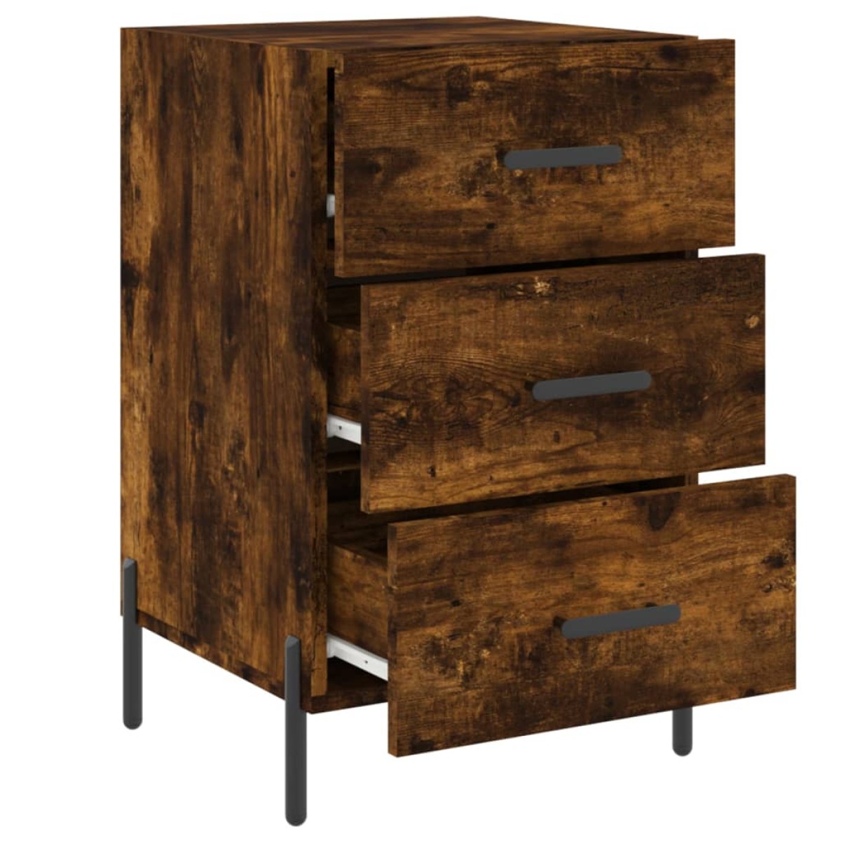 vidaXL Κομοδίνο Καπνιστή Δρυς 40 x 40 x 66 εκ. από Επεξεργασμένο Ξύλο