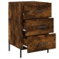 vidaXL Κομοδίνο Καπνιστή Δρυς 40 x 40 x 66 εκ. από Επεξεργασμένο Ξύλο