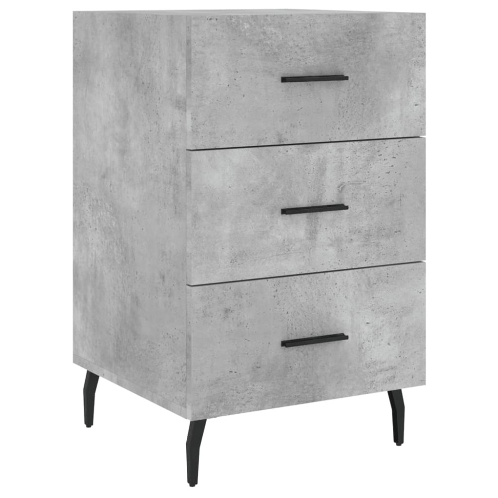 vidaXL Κομοδίνο Γκρι Σκυροδέματος 40x40x66 εκ. από Επεξεργασμένο Ξύλο