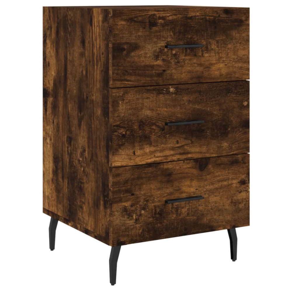 vidaXL Κομοδίνο Καπνιστή Δρυς 40 x 40 x 66 εκ. από Επεξεργασμένο Ξύλο