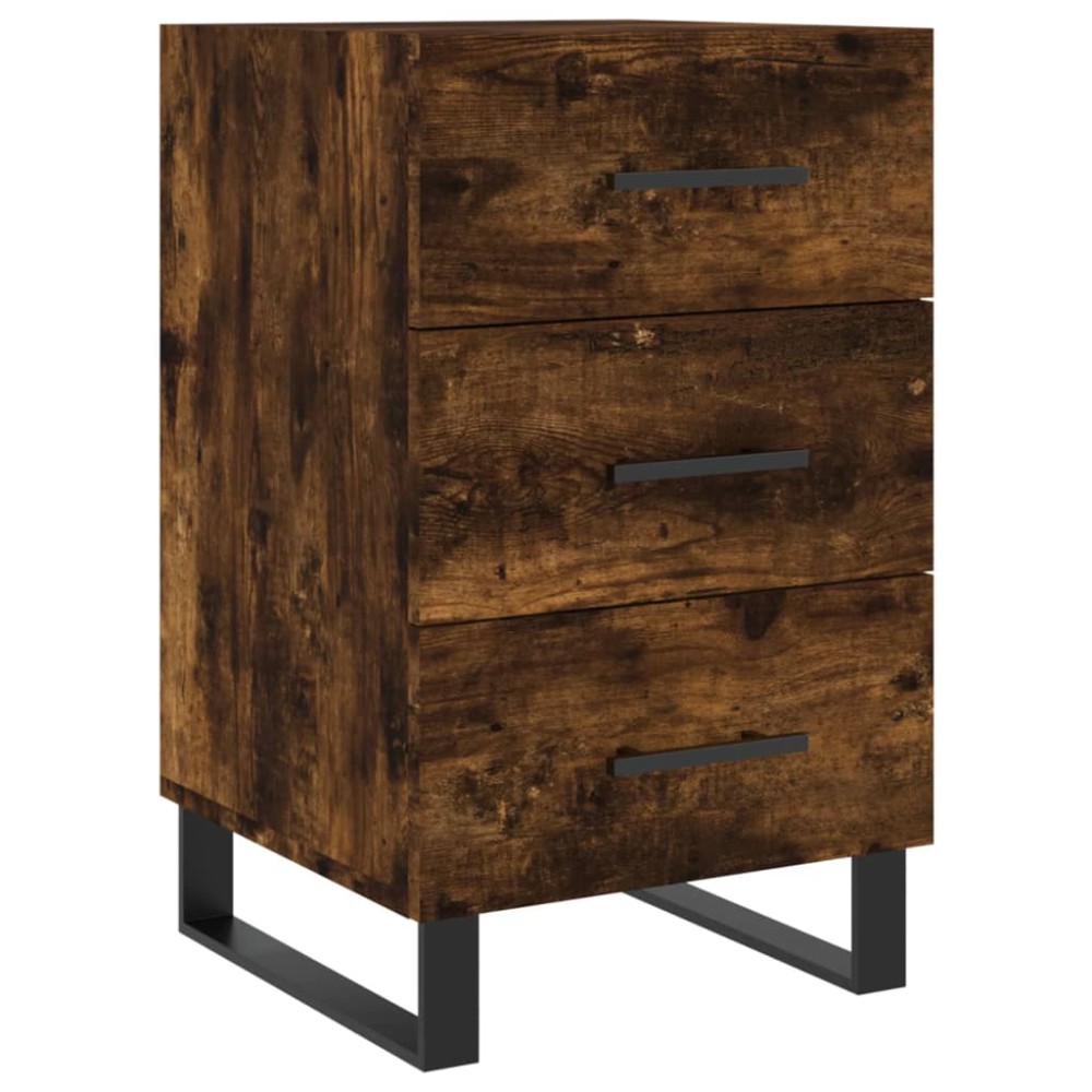 vidaXL Κομοδίνο Καπνιστή Δρυς 40 x 40 x 66 εκ. από Επεξεργασμένο Ξύλο