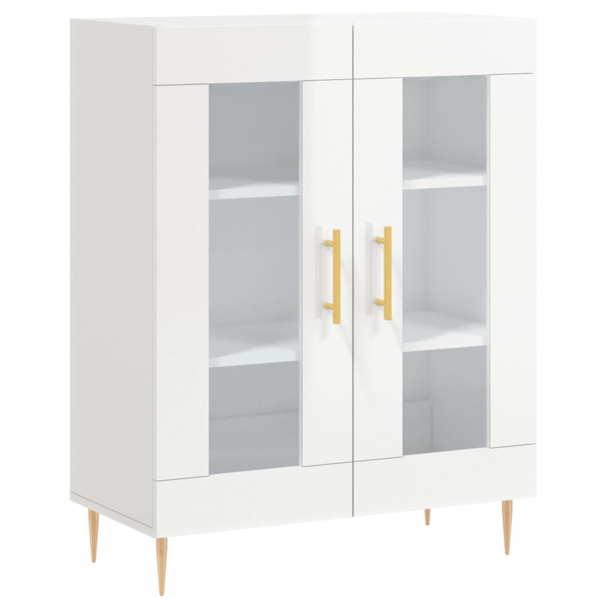 vidaXL Ντουλάπι Γυαλιστερό Λευκό 69,5x34x90 εκ. Επεξεργασμένο Ξύλο