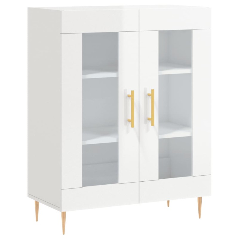 vidaXL Ντουλάπι Γυαλιστερό Λευκό 69,5x34x90 εκ. Επεξεργασμένο Ξύλο