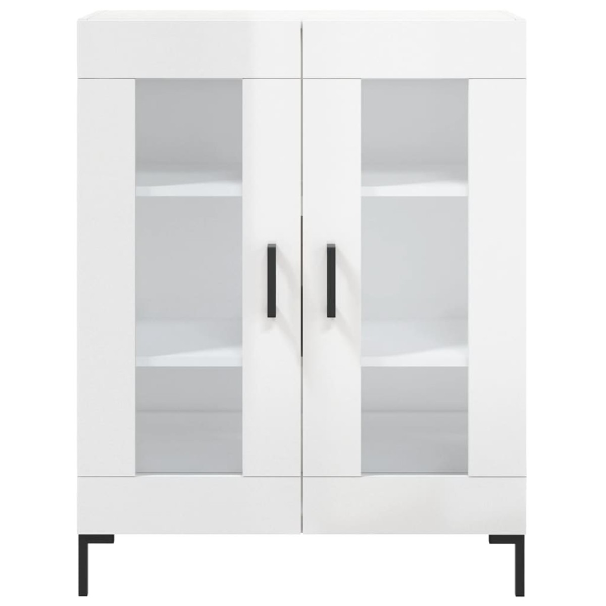 vidaXL Ντουλάπι Γυαλιστερό Λευκό 69,5x34x90 εκ. Επεξεργασμένο Ξύλο