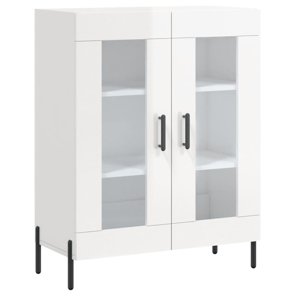 vidaXL Ντουλάπι Γυαλιστερό Λευκό 69,5x34x90 εκ. Επεξεργασμένο Ξύλο