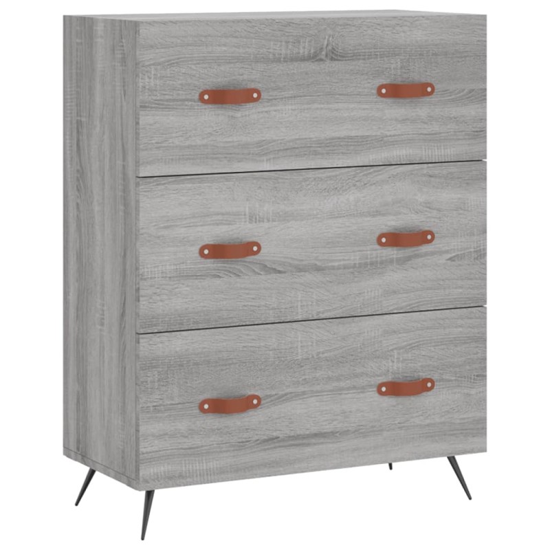 vidaXL Συρταριέρα Γκρι Sonoma 69,5 x 34 x 90 εκ. από Επεξεργ. Ξύλο