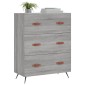 vidaXL Συρταριέρα Γκρι Sonoma 69,5 x 34 x 90 εκ. από Επεξεργ. Ξύλο