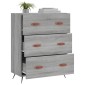 vidaXL Συρταριέρα Γκρι Sonoma 69,5 x 34 x 90 εκ. από Επεξεργ. Ξύλο