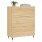 vidaXL Ντουλάπι Sonoma Δρυς 69,5 x 34 x 90 εκ. από Επεξεργασμένο Ξύλο