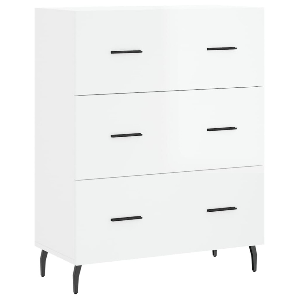 vidaXL Ντουλάπι Γυαλιστερό Λευκό 69,5x34x90 εκ. Επεξεργασμένο Ξύλο