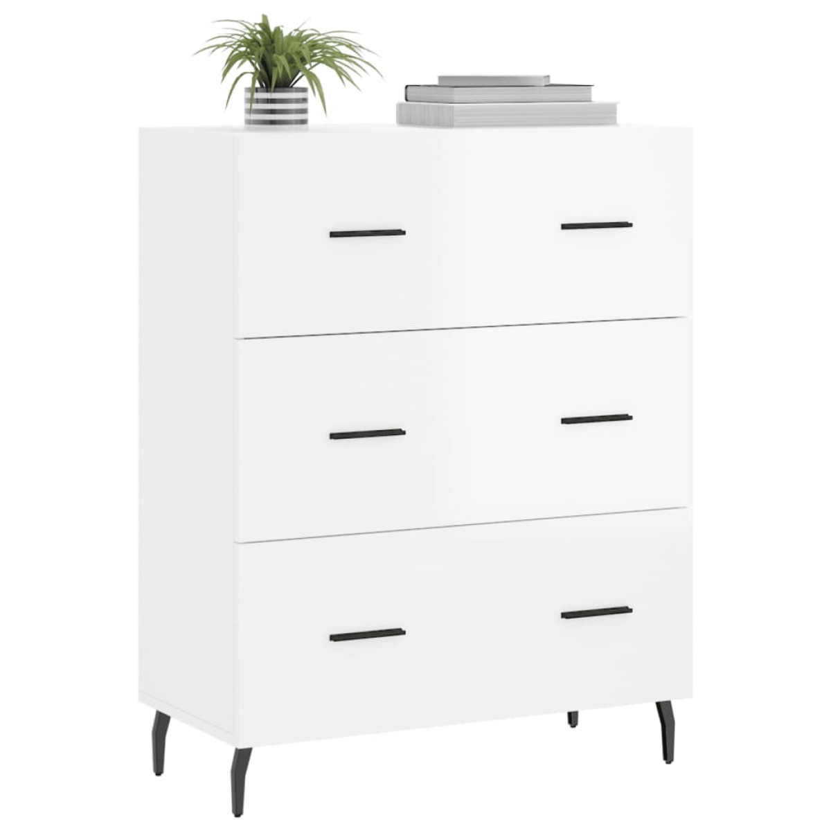 vidaXL Ντουλάπι Γυαλιστερό Λευκό 69,5x34x90 εκ. Επεξεργασμένο Ξύλο