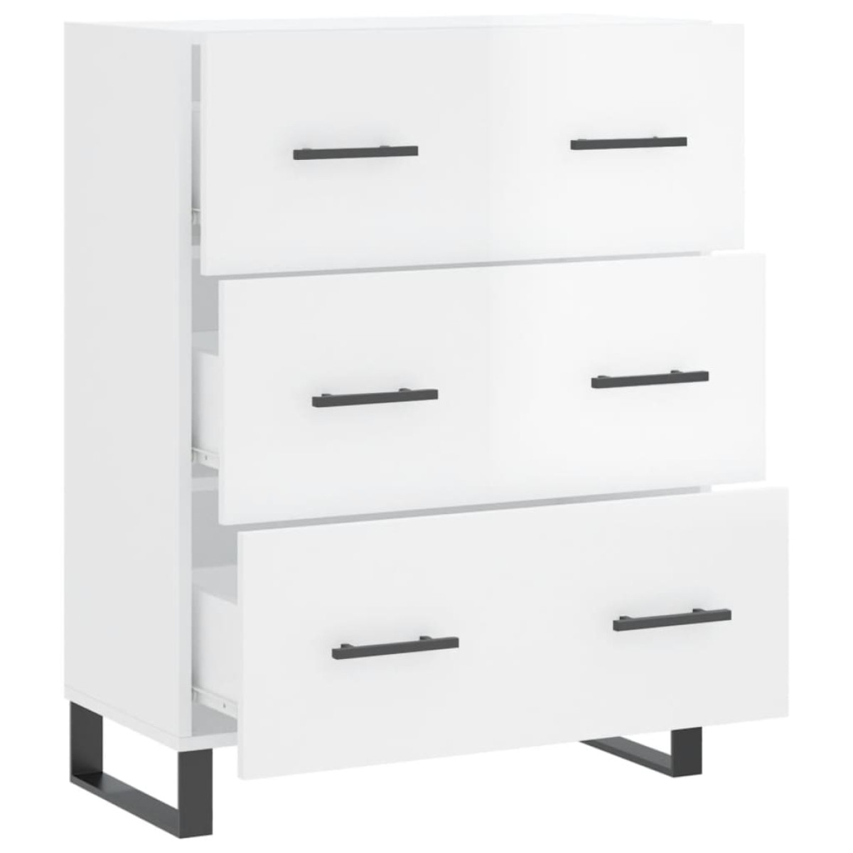 vidaXL Ντουλάπι Γυαλιστερό Λευκό 69,5x34x90 εκ. Επεξεργασμένο Ξύλο