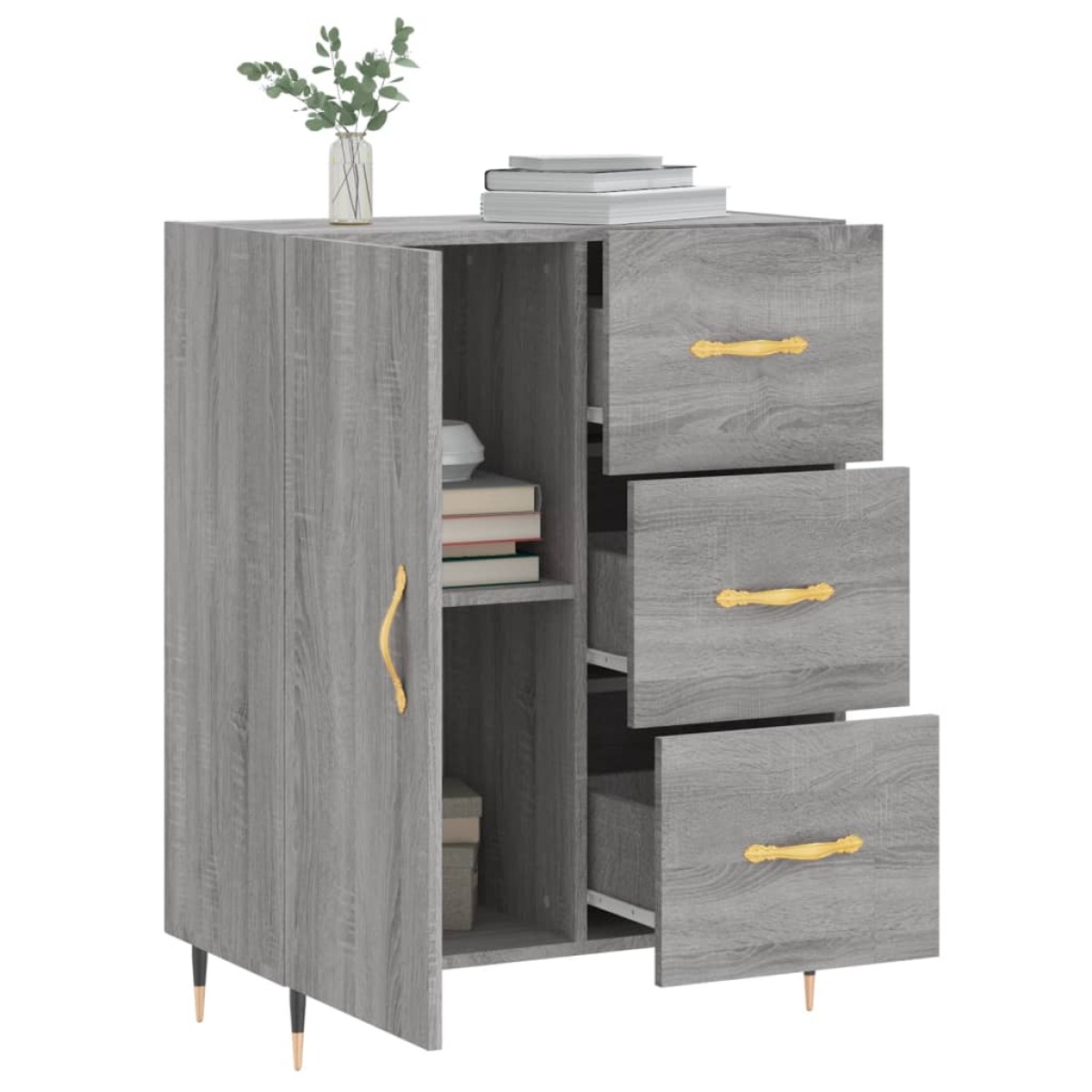 vidaXL Ντουλάπι Γκρι Sonoma 69,5 x 34 x 90 εκ. από Επεξεργασμένο Ξύλο