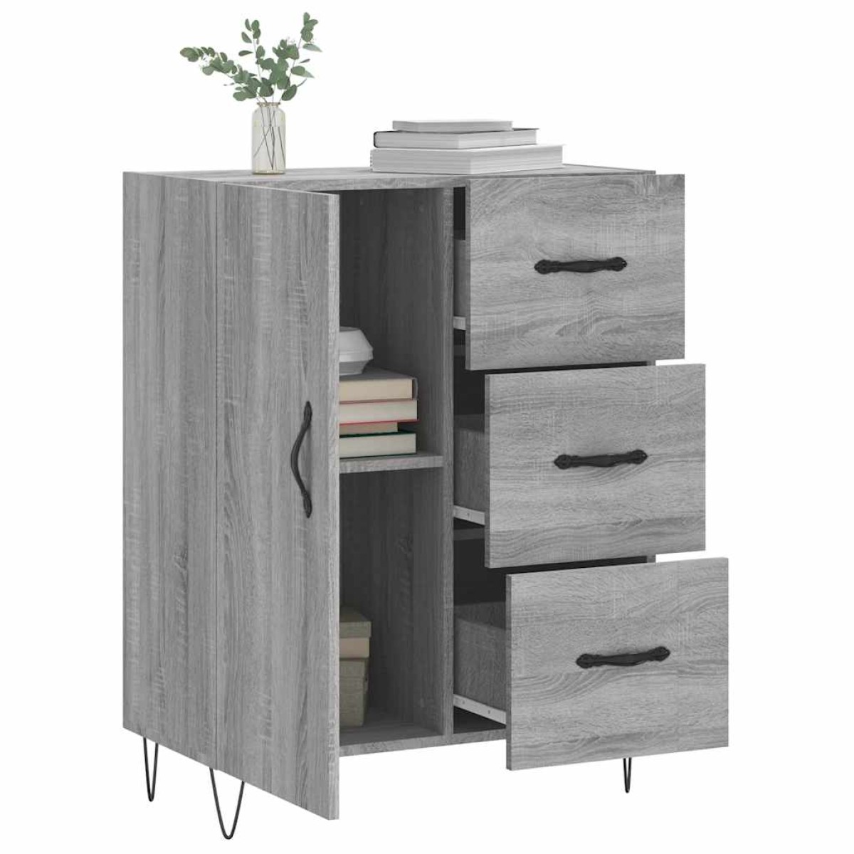 vidaXL Ντουλάπι Γκρι Sonoma 69,5 x 34 x 90 εκ. από Επεξεργασμένο Ξύλο